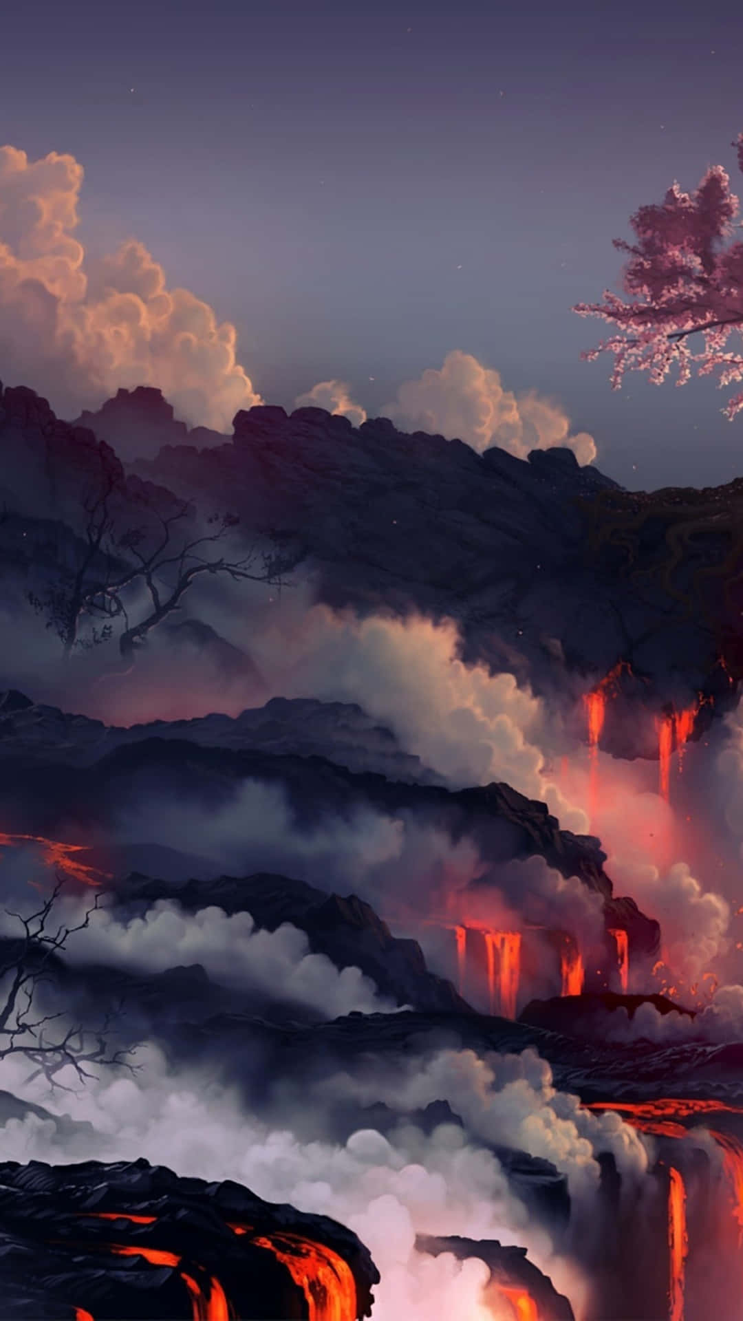 Volcanic_ Landscape_ Artwork Wallpaper