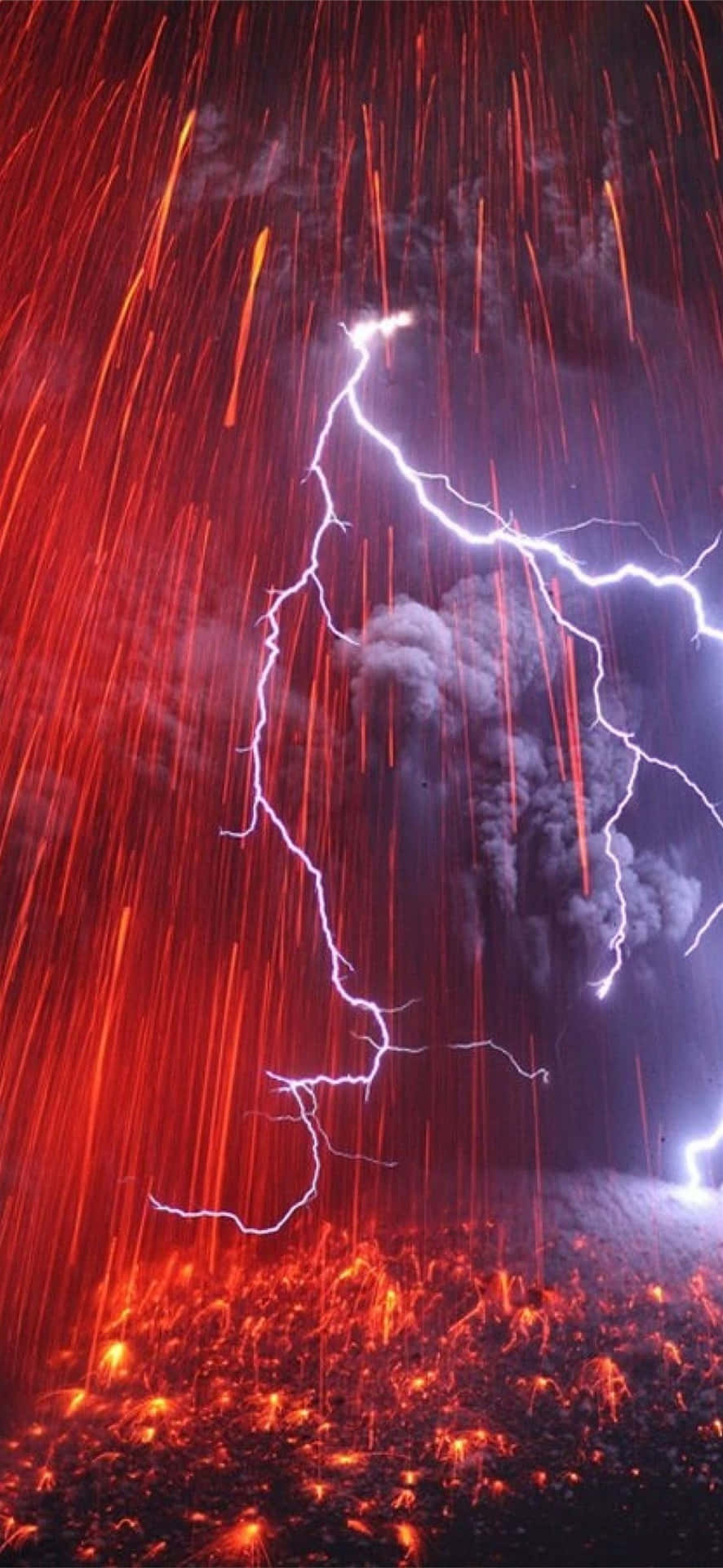 Volcanic Lightning Phenomenon Wallpaper