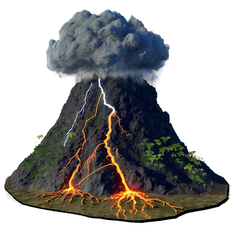 Volcano And Lightning Png 42 PNG