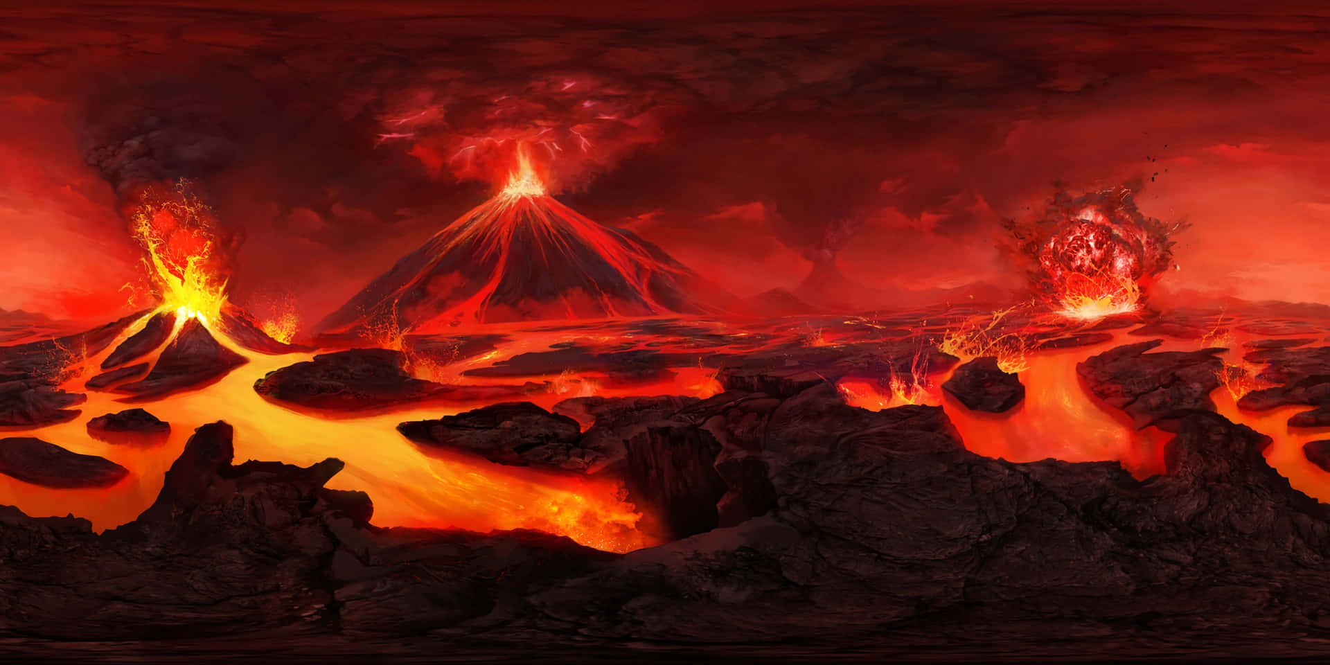 Vulkanutbrottvisar Den Råa Kraften I Naturen.