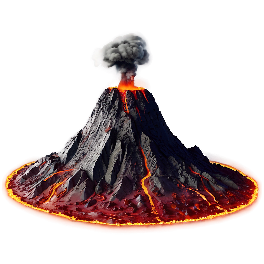 Volcano In Sci-fi Landscape Png Yic80 PNG