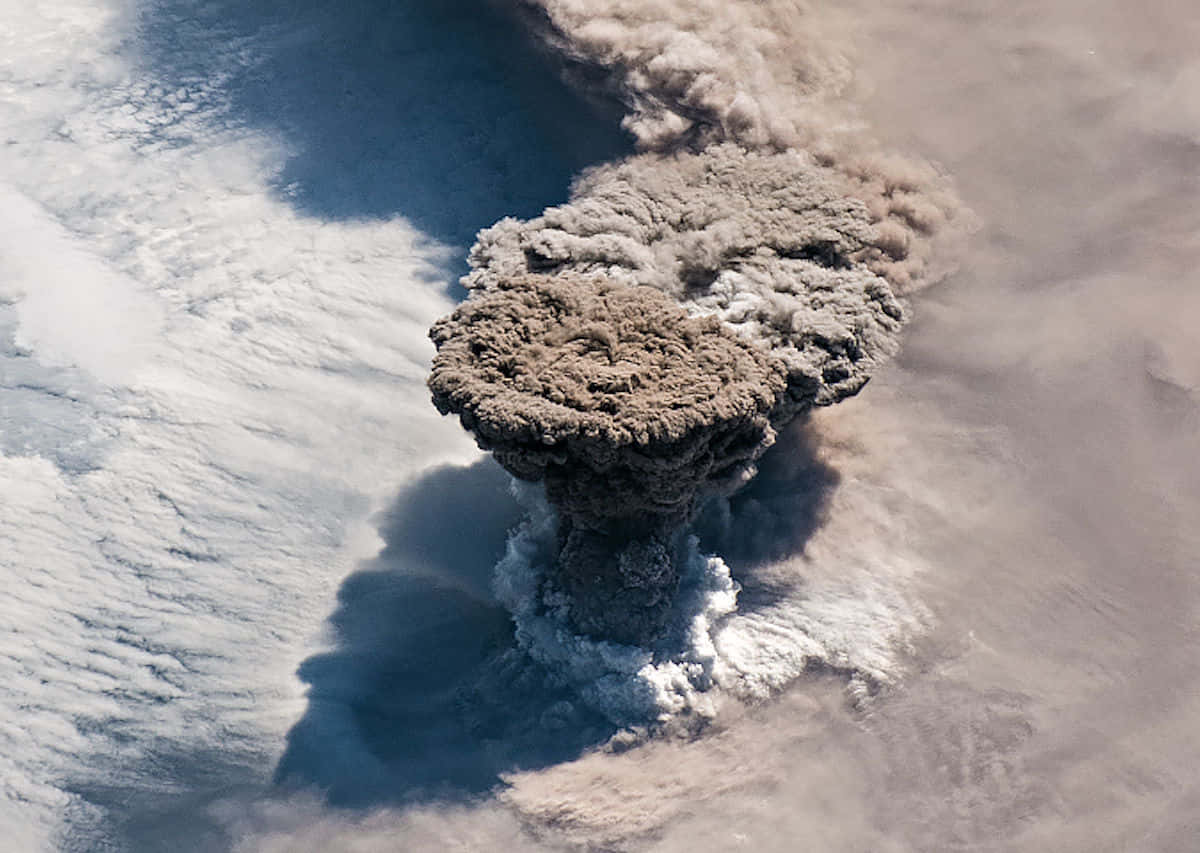 Volcanic eruption in progress