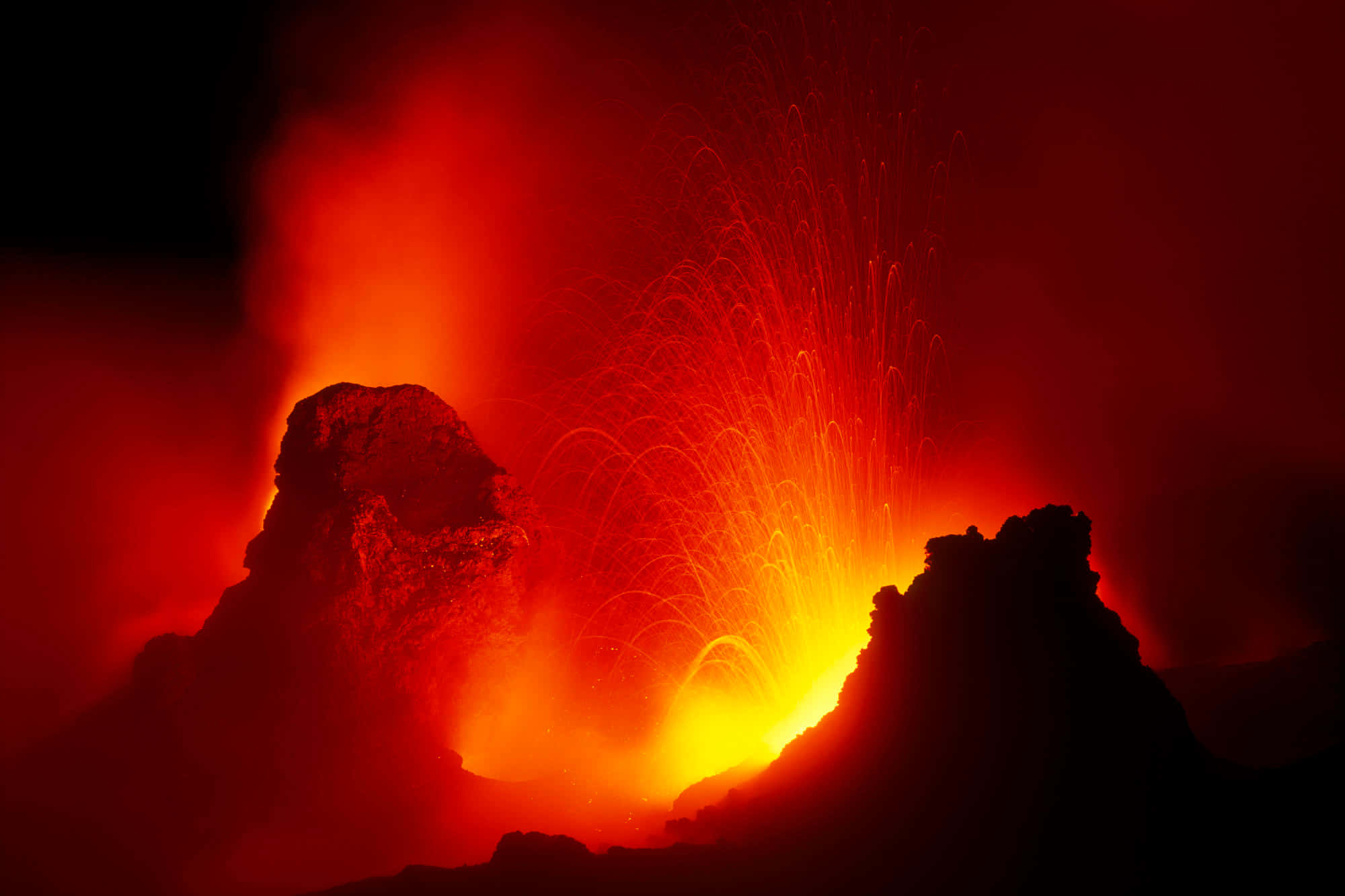 "The beauty of nature's creation - an erupting volcano"