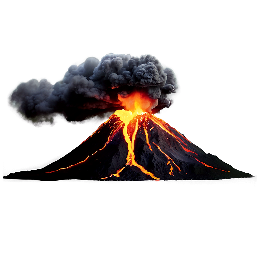 Download Volcano With Fiery Sky Png Hqc92 