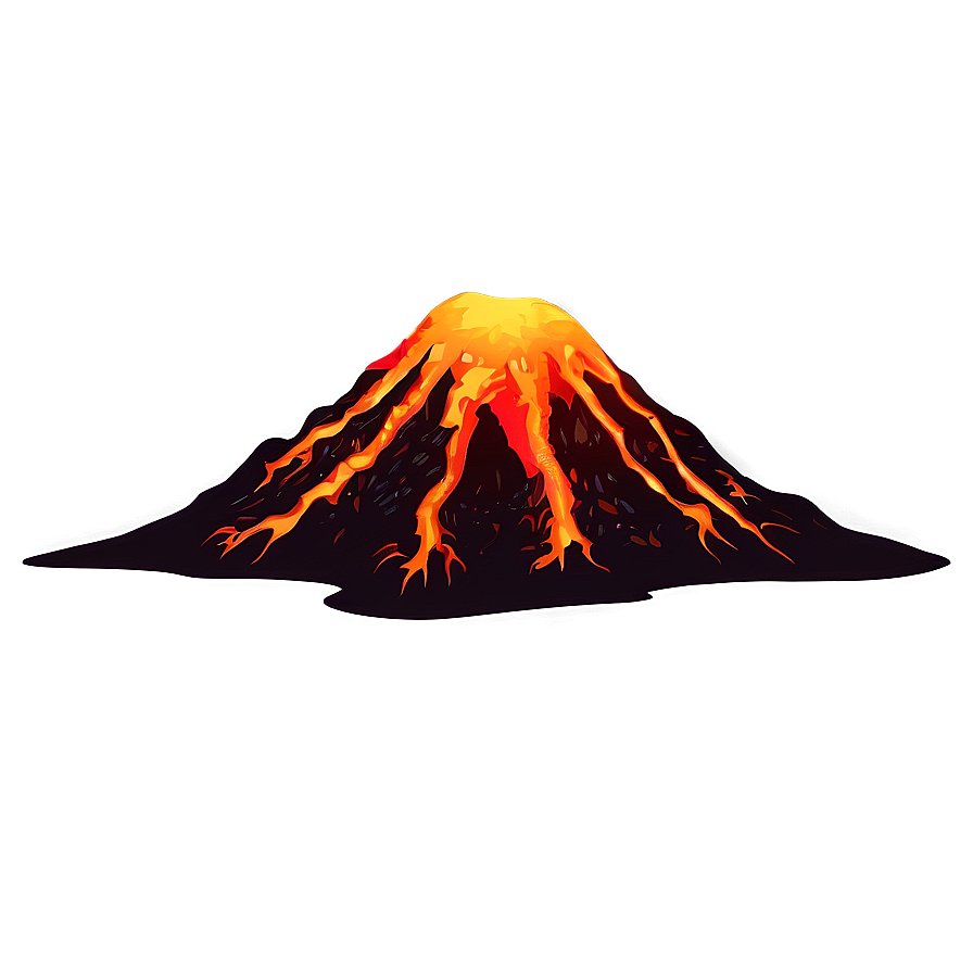 Volcano With Glowing Magma Png Glw PNG