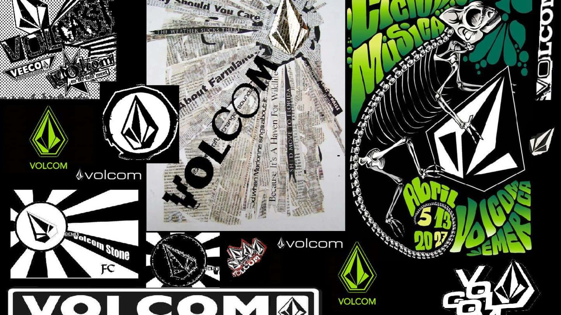 Volcom Brand Collage Wallpaper