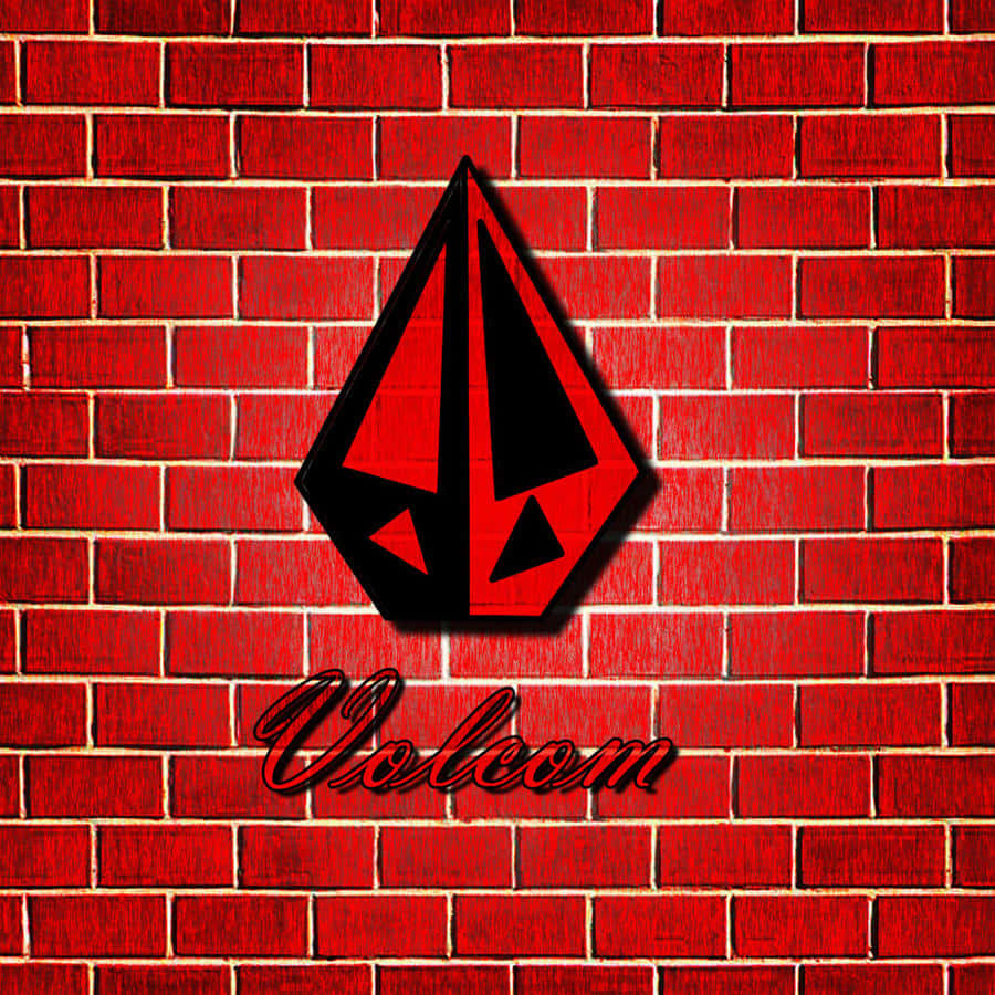 Volcom Logo Red Brick Wall Background Wallpaper