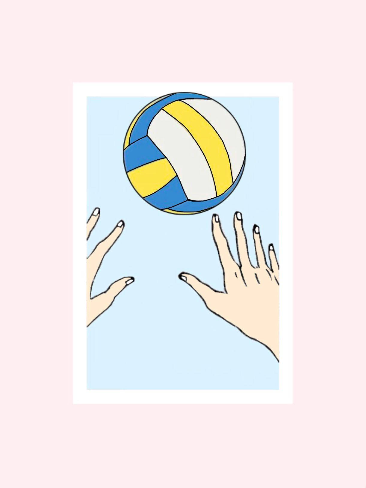 Volleyball Aesthetic Tossing Vector Wallpaper