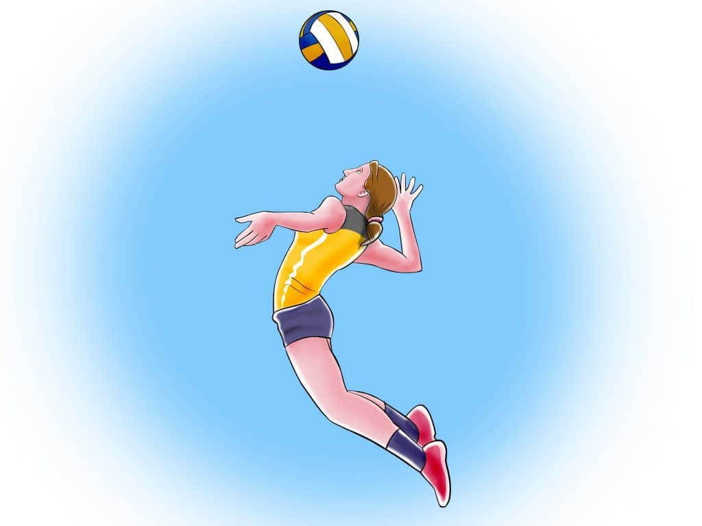 Alsteam Arbeiten, Um Einen Punkt Im Volleyball Zu Erzielen