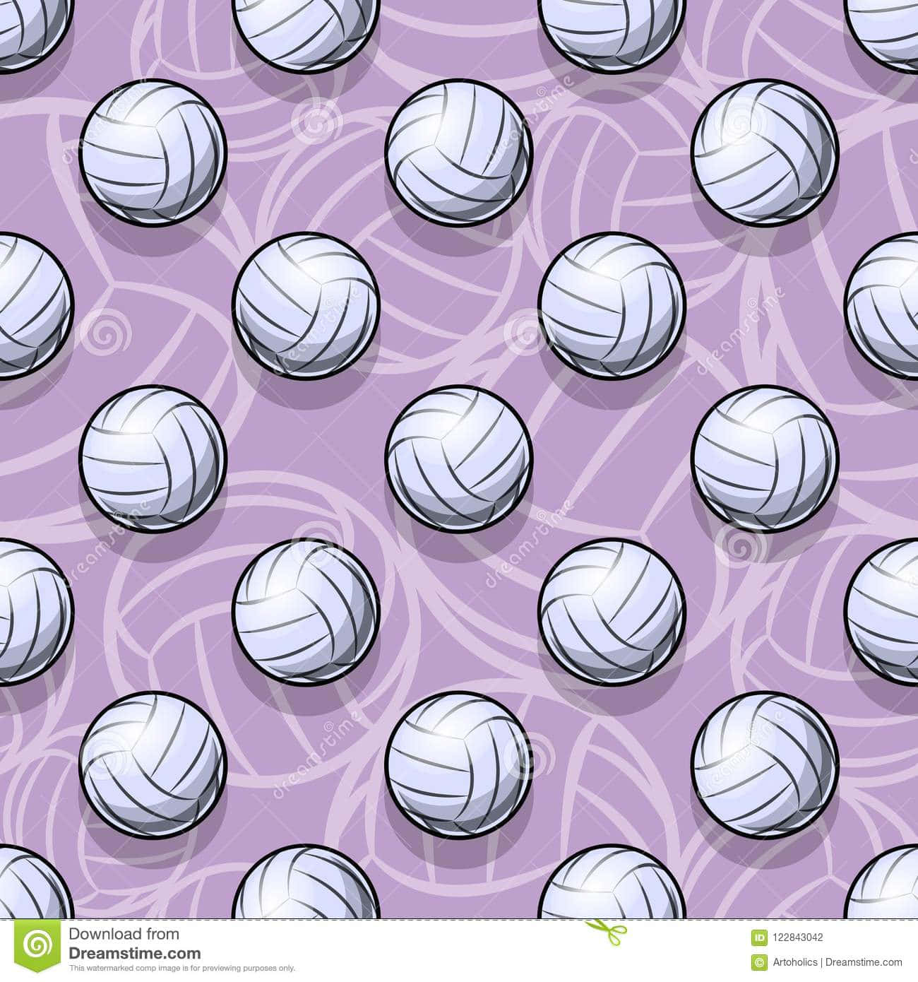 Volleyballbold-mønster På Lilla Baggrund. Wallpaper