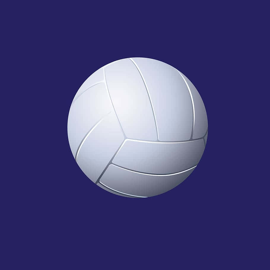 A Volleyball Ball On A Blue Background Wallpaper