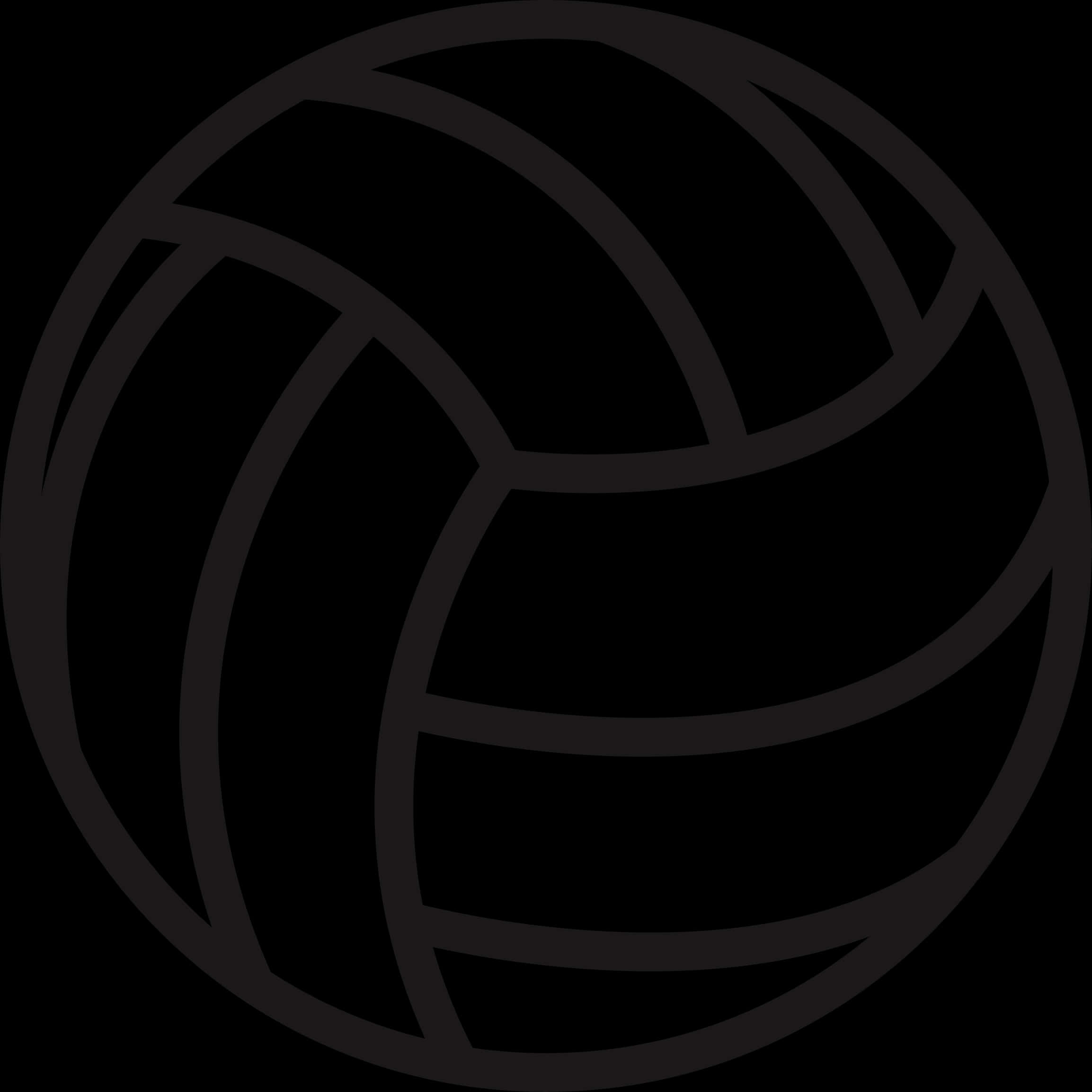 Volleyball Icon Blackand White PNG