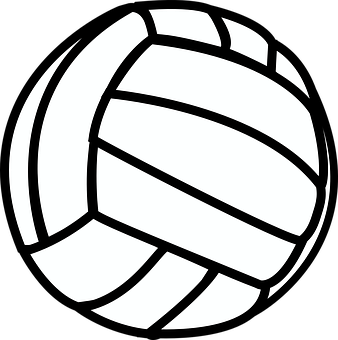 Volleyball Icon Blackand White PNG