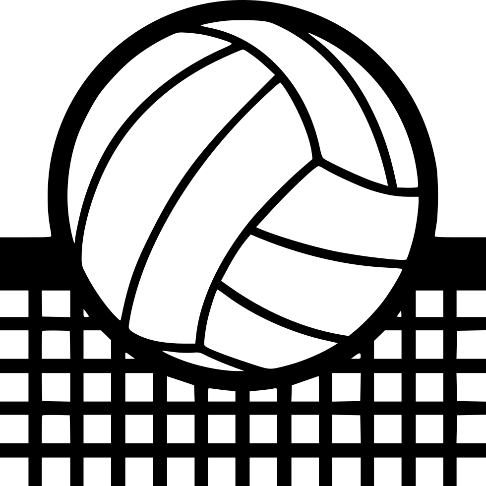 Volleyball Logo Over Net PNG