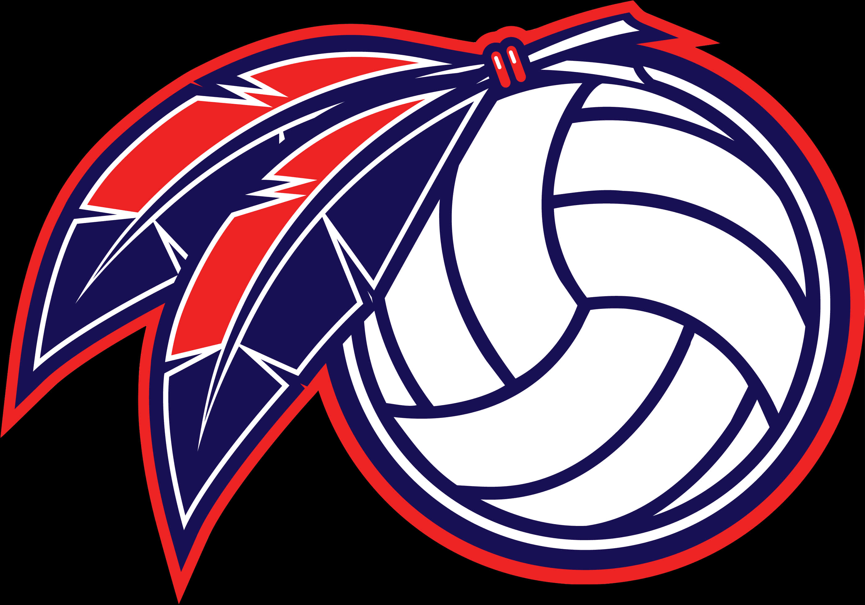Volleyball Logowith Wings PNG