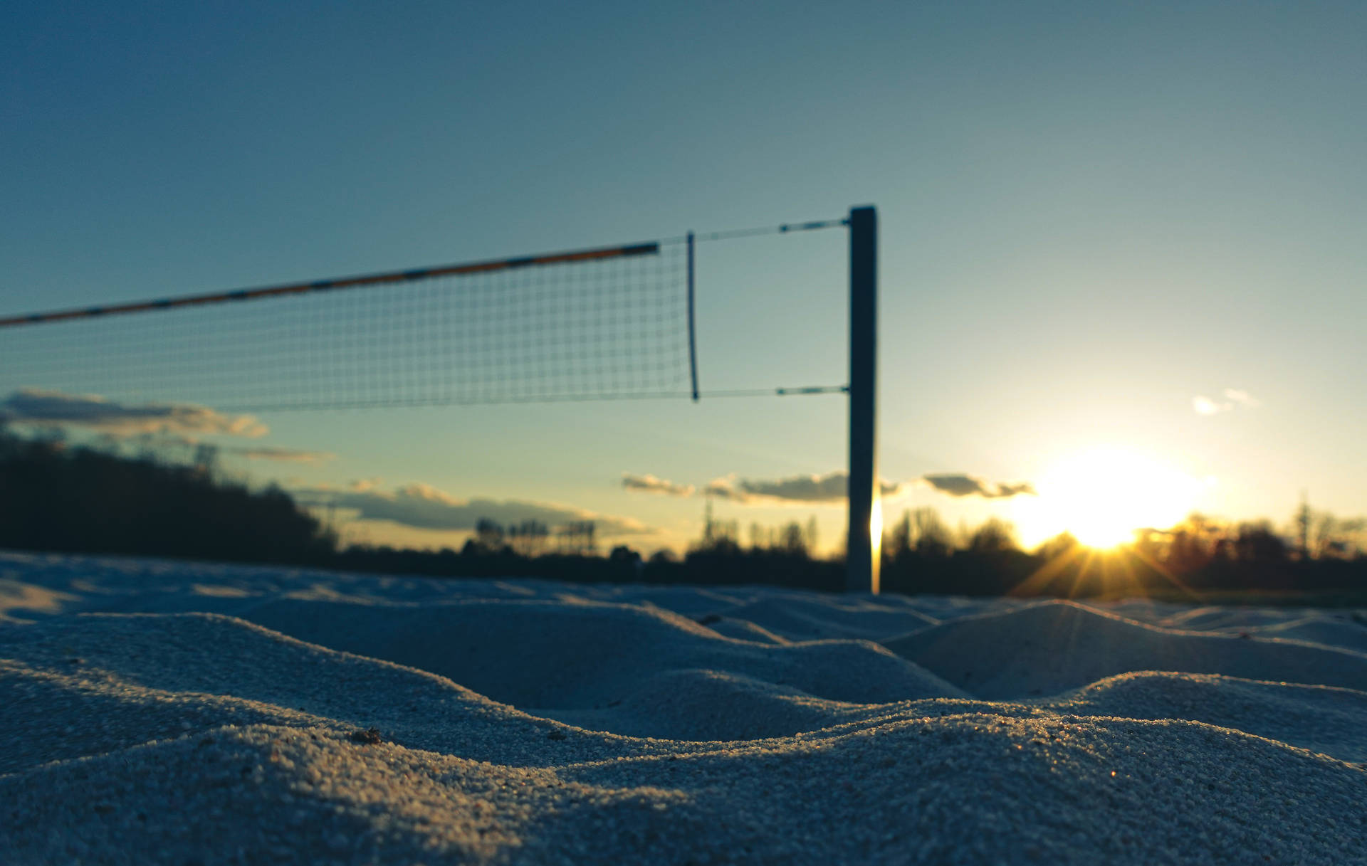 Volleyball Net On Beach Wallpaper