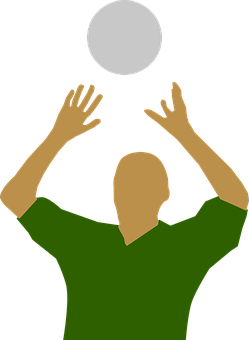 Volleyball Player Blocking Ball PNG