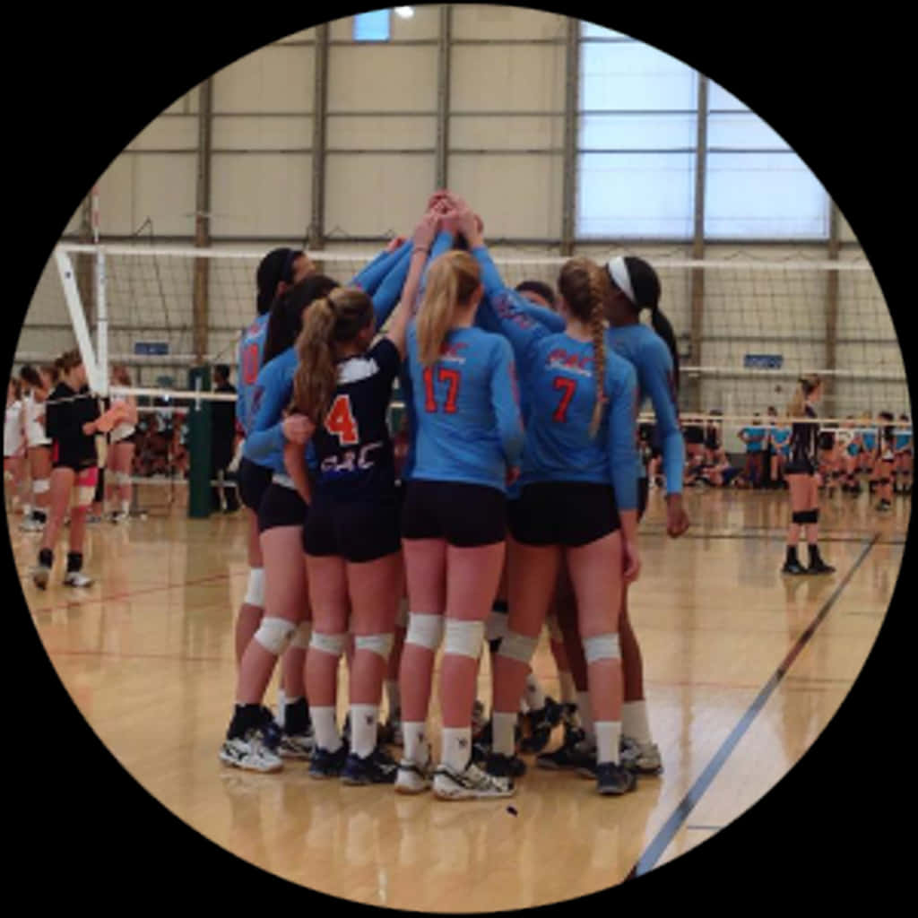 Volleyball Team Huddle PNG