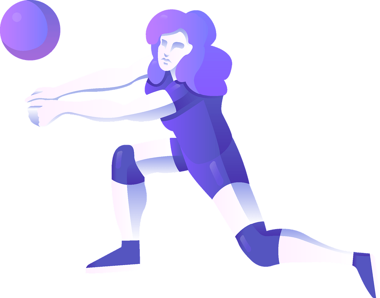 Volleyball_ Player_ Bump_ Pass_ Clipart PNG