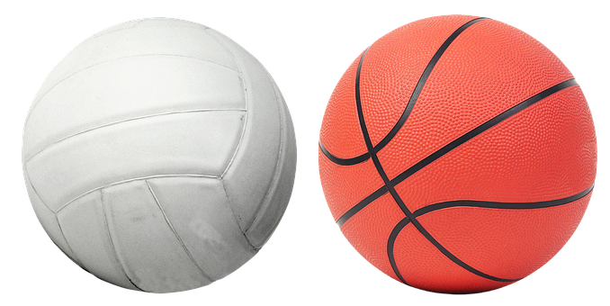 Volleyballand Basketball Sideby Side PNG