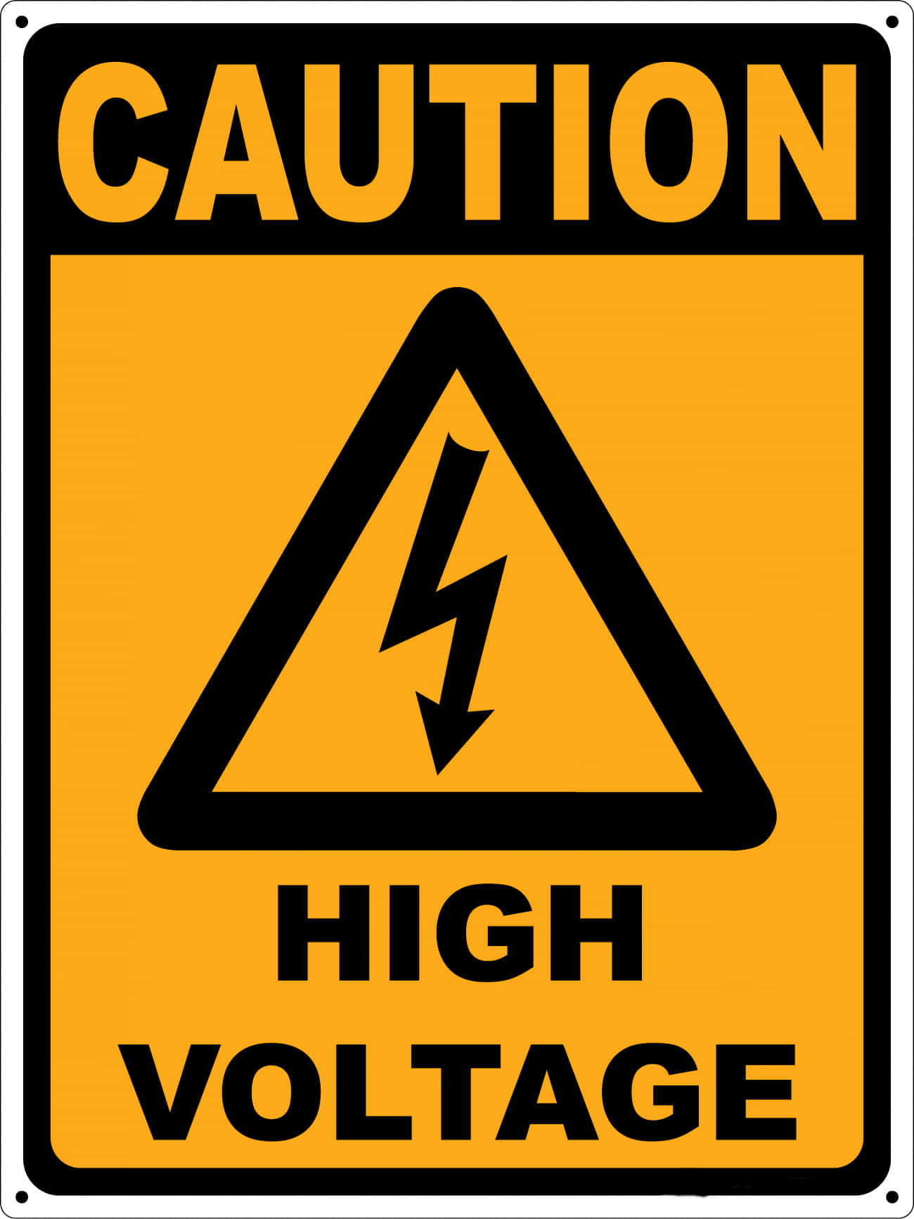 Orange Caution Voltage Plaque Picture