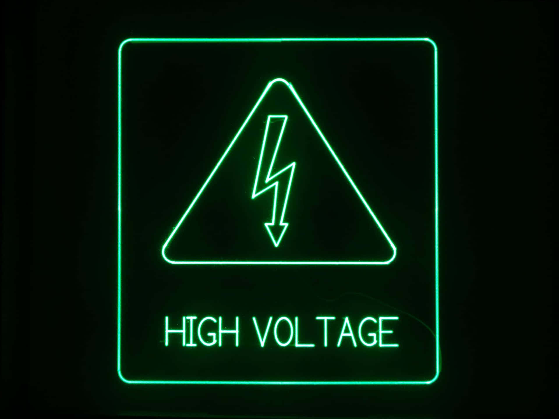 Neon Green High Voltage Sign Picture