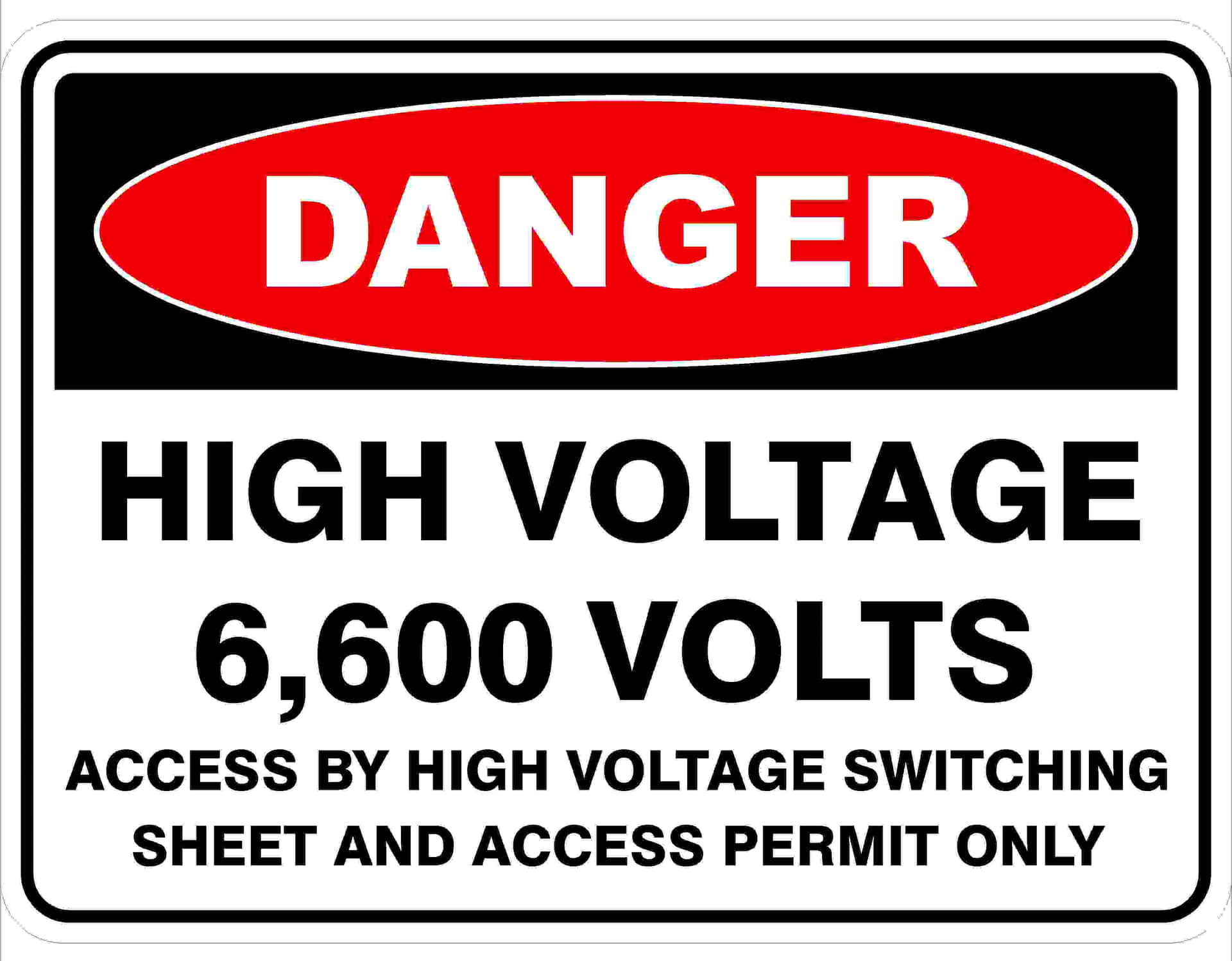 High Voltage Danger Sign 6 Kv - High Voltage Danger Sign