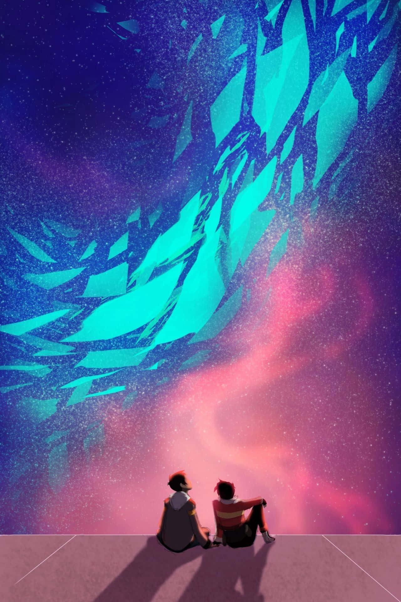 Two People Sitting On A Bench Looking At The Stars Wallpaper