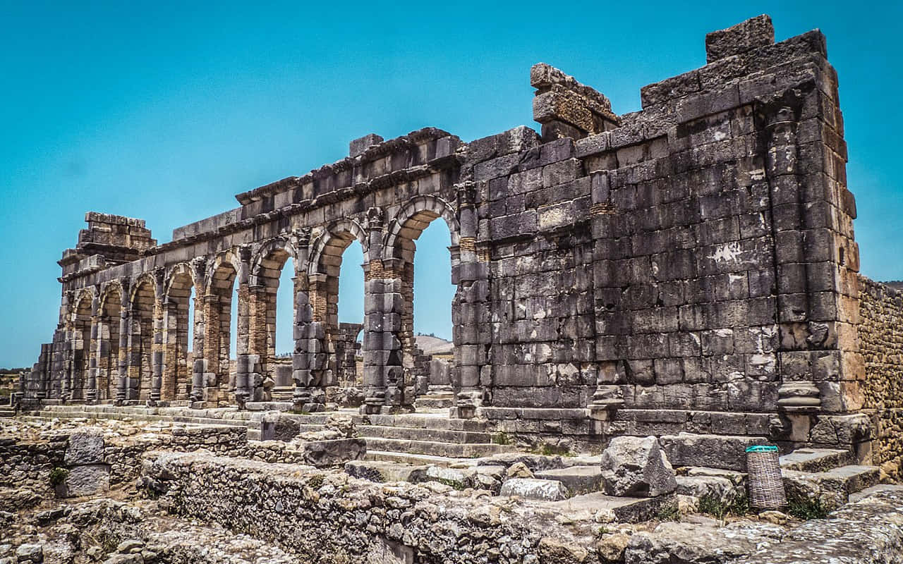 Volubilis Clear Sky Many Arches Wallpaper