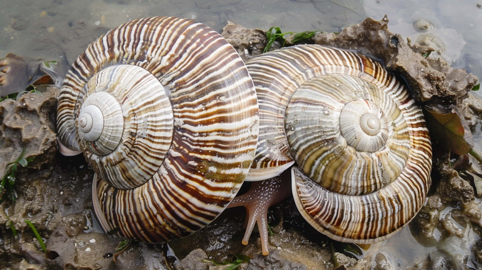 Volute Snails Together Wet Habitat.jpg Wallpaper