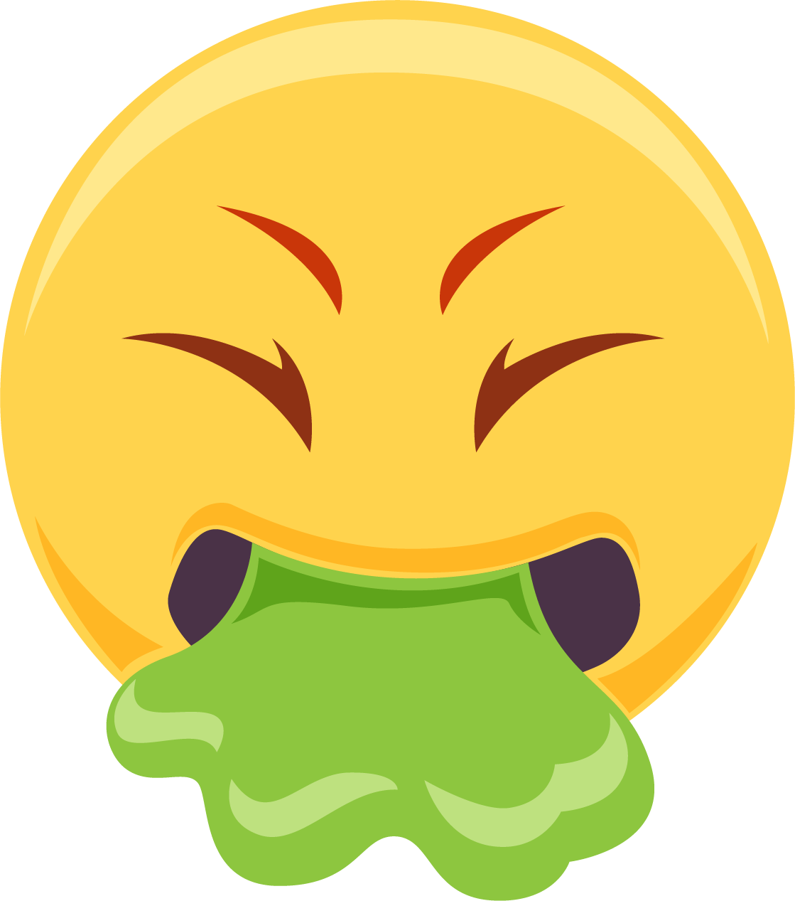 Vomiting Emoji Illustration PNG