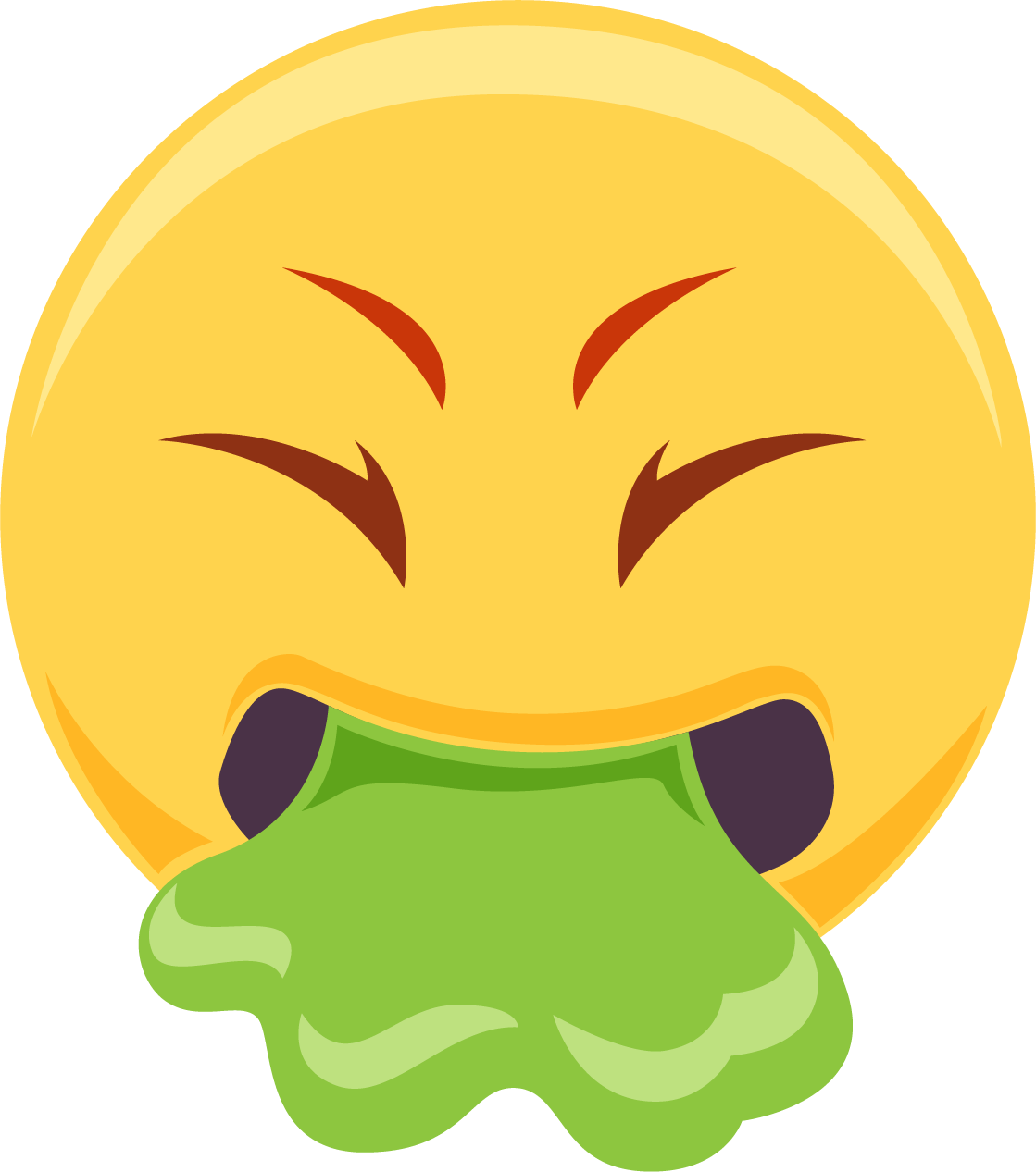 Vomiting Emoji Illustration PNG