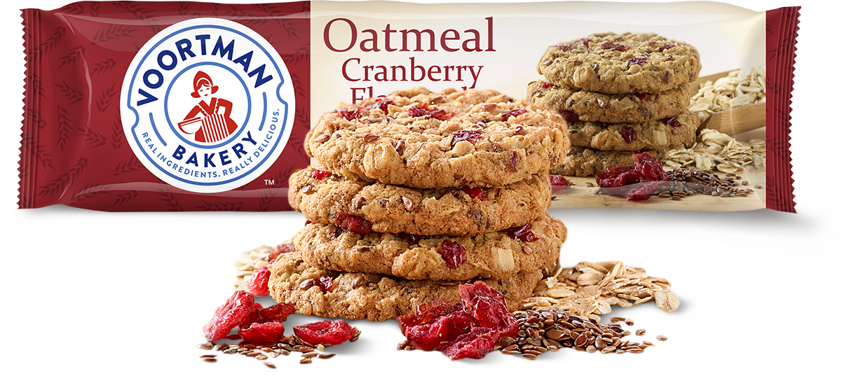 Voortman Oatmeal Cranberry Cookies Packaging PNG