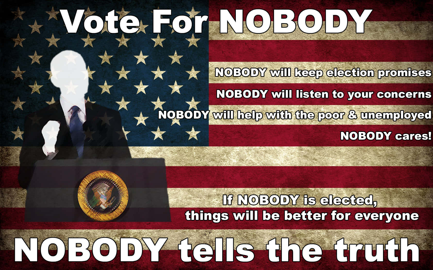 Vote For Nobody Political Satire Wallpaper