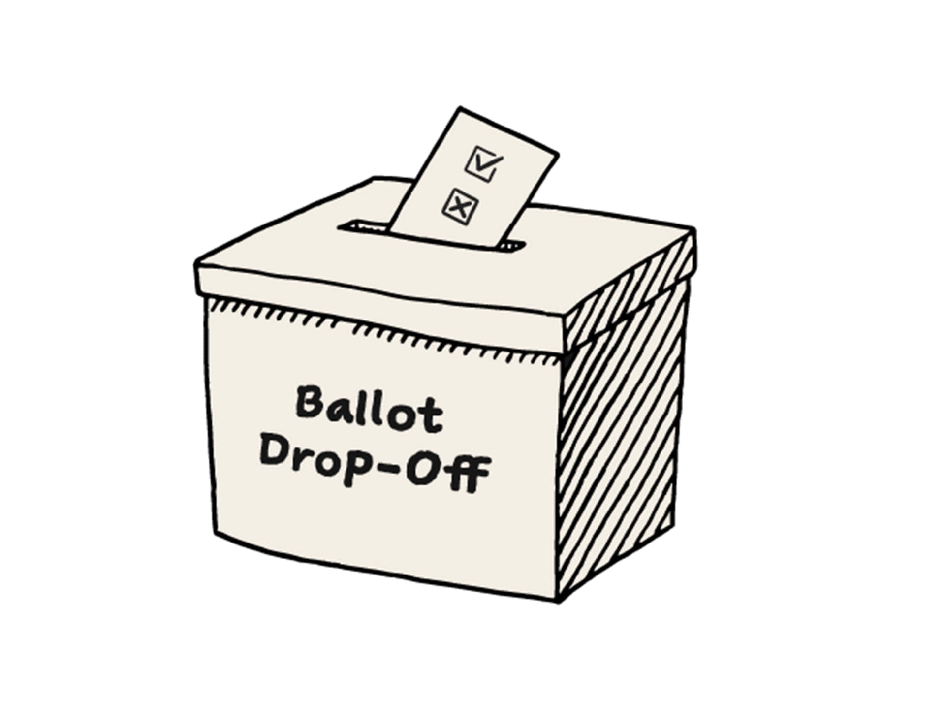 A Ballot Drop Off Box With The Word Vote