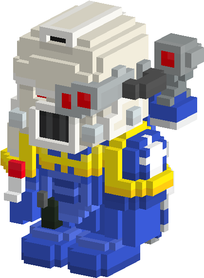 Voxel Art Robot Character PNG