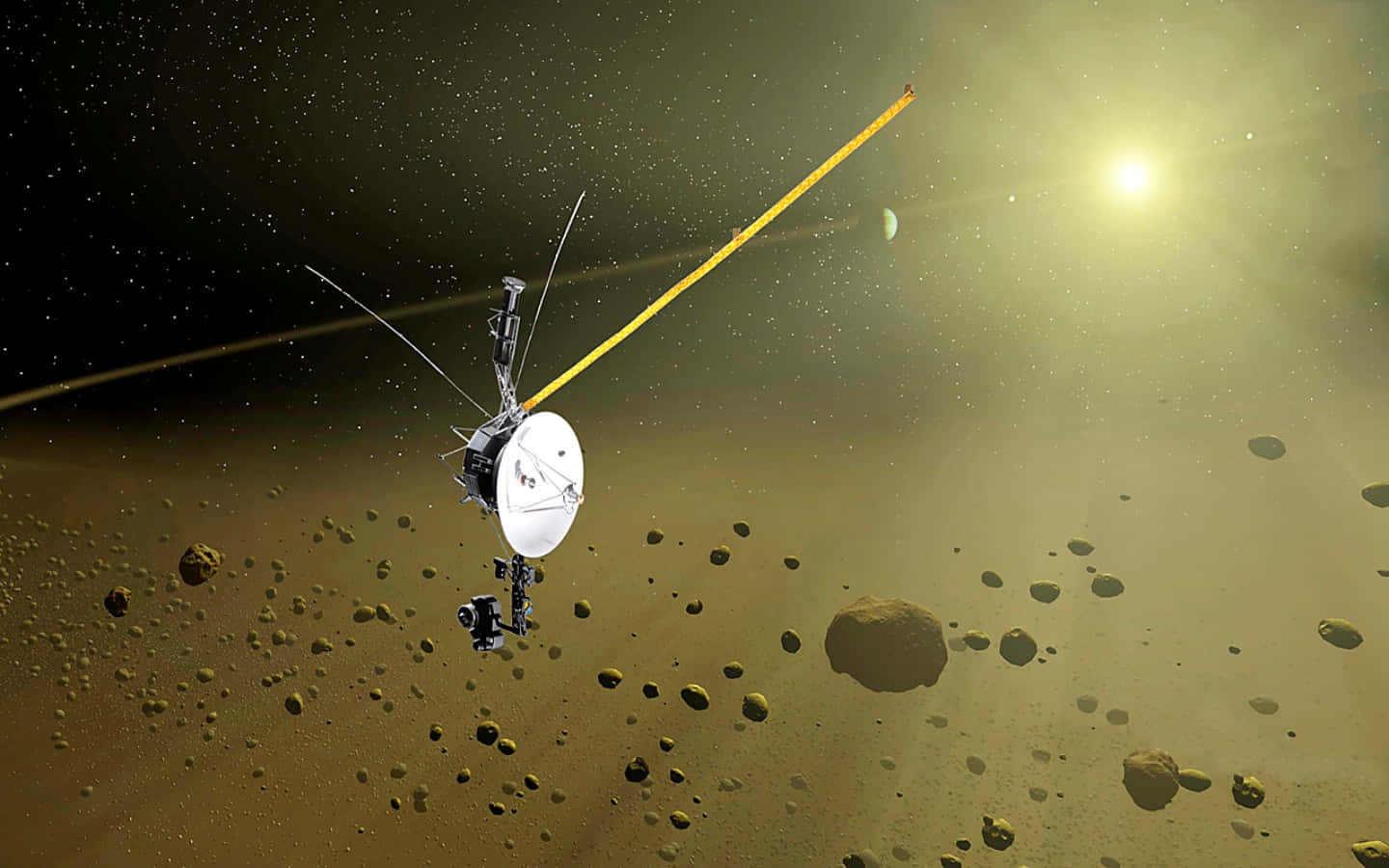 Eniögonfallande Bild Av Voyager-rymdfarkostens Uppdrag.