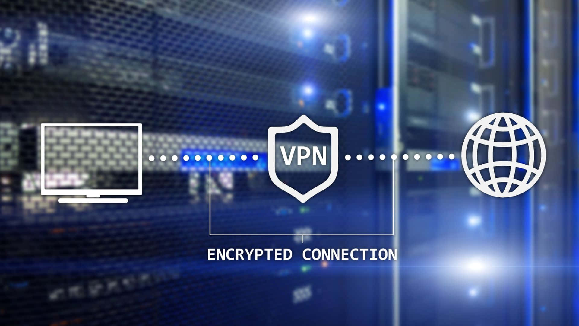 Vpn Encrypt Connection With A Computer And A Globe Wallpaper