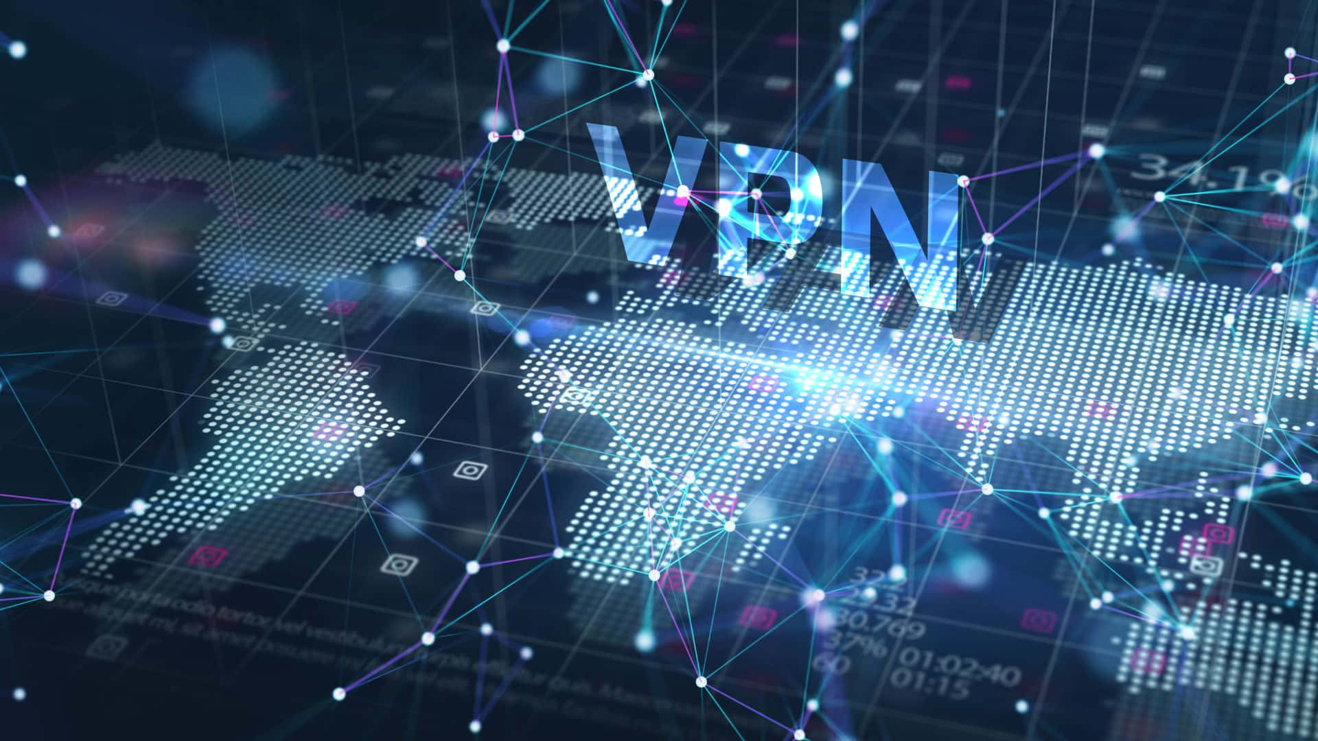 A World Map With The Word Vpn On It Wallpaper