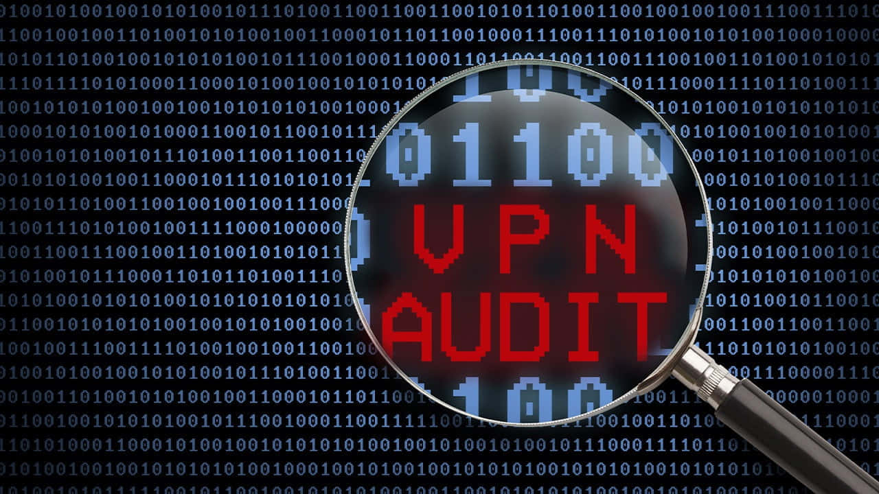 Red Vpn Audit And Magnifying Glass Wallpaper