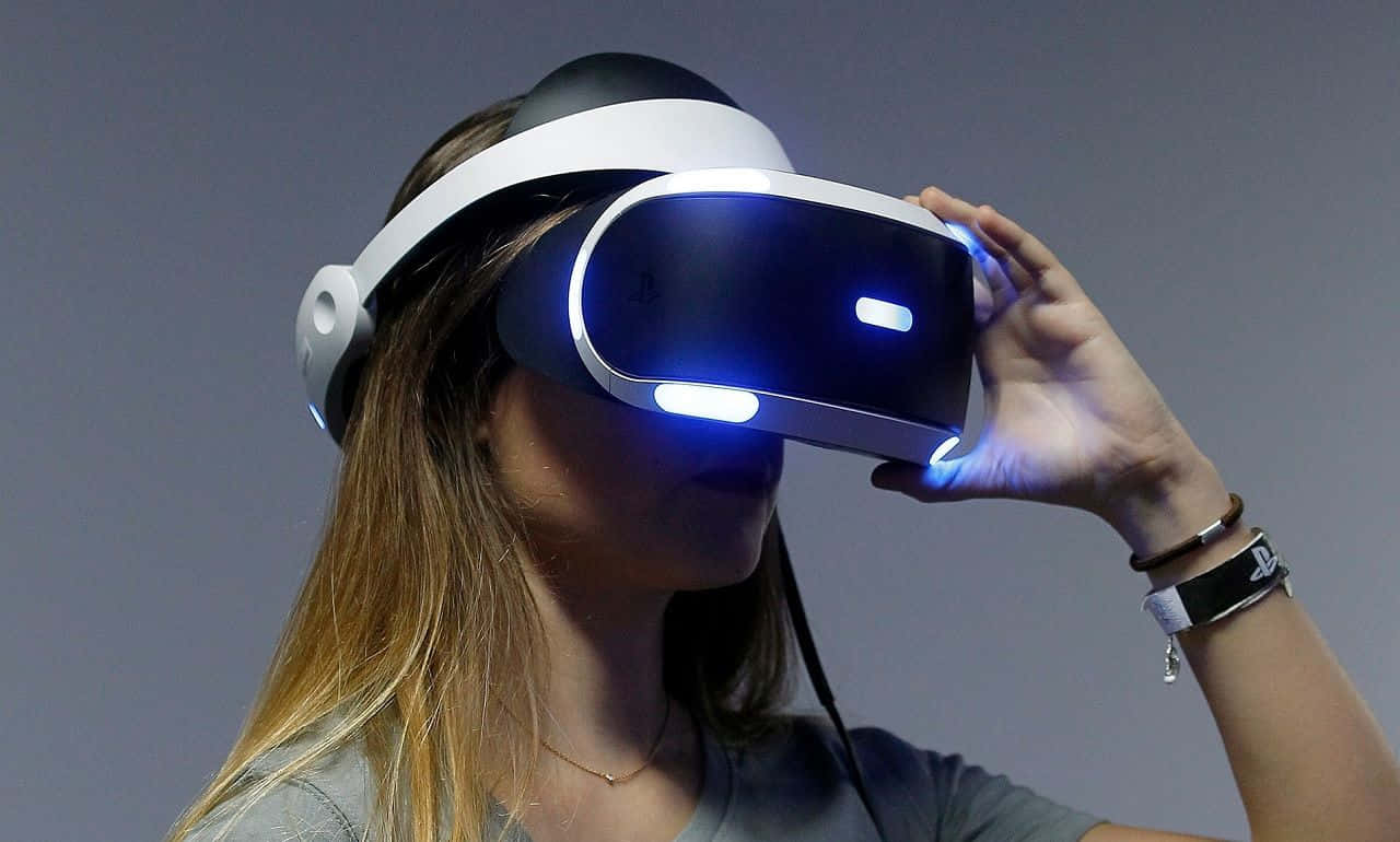 Virtual Reality Headset En Controllers Achtergrond