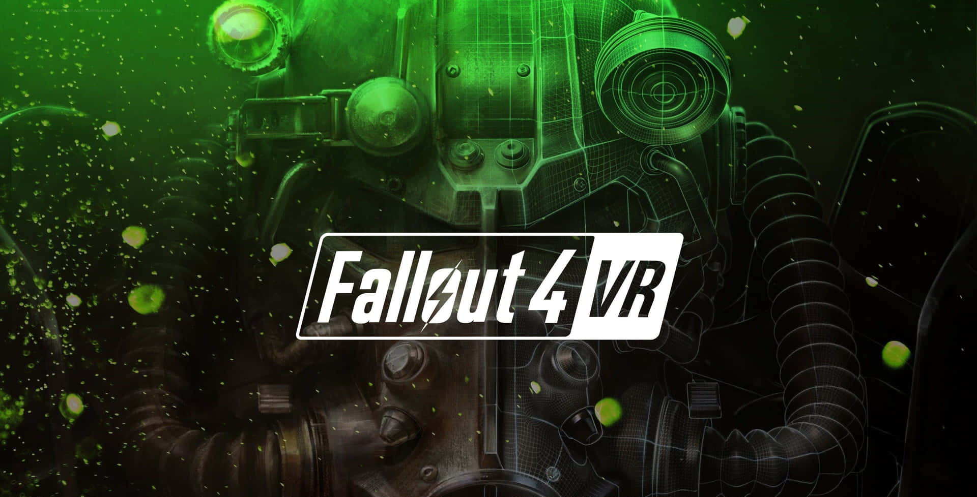 Fallout 4 Vr - A Green Background With The Words Fallout 4 Vr