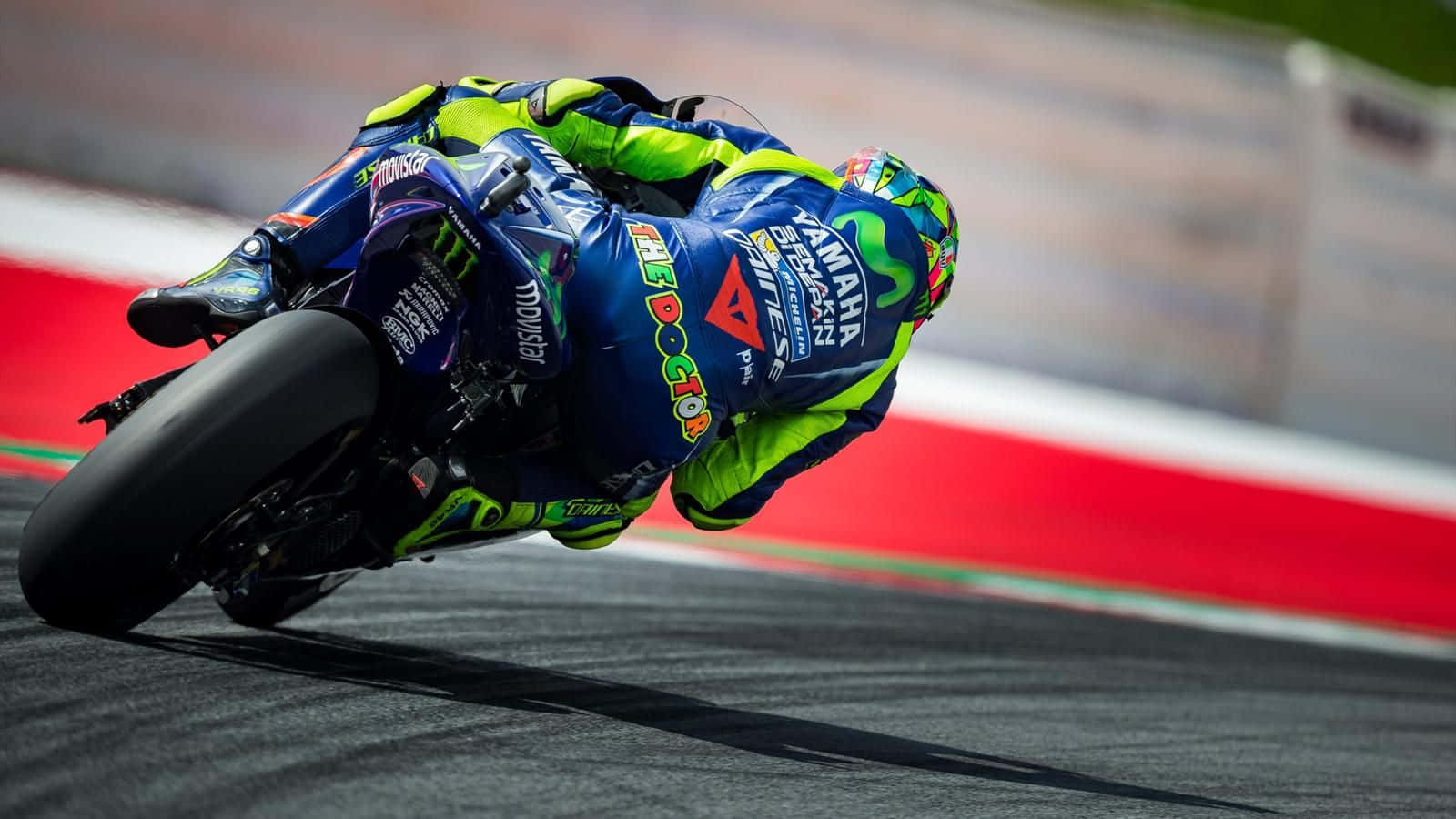 Vr46 Banking On A Curved Race Track Wallpaper