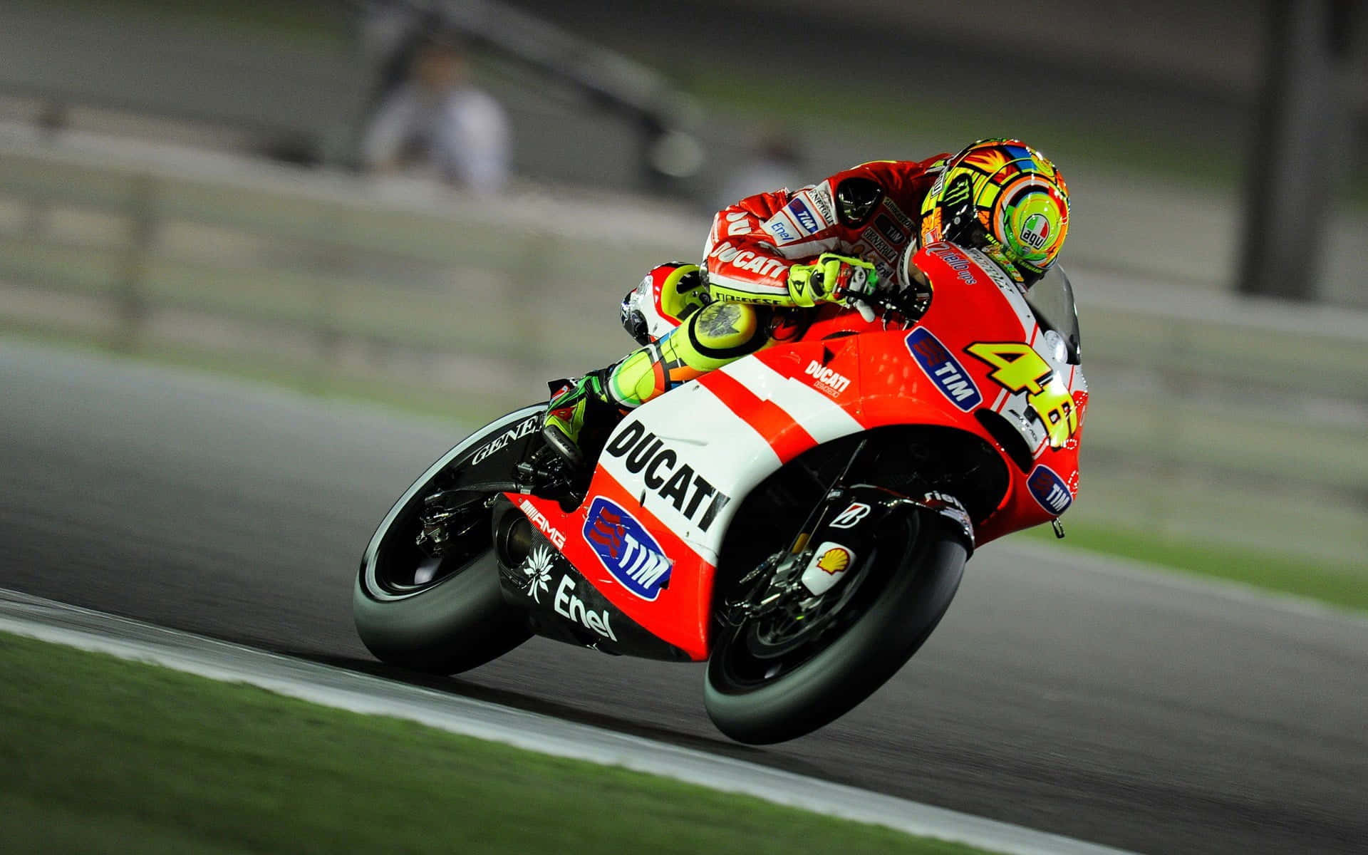 High-speed Action with VR46 at Qatar MotoGP Test Drive Wallpaper