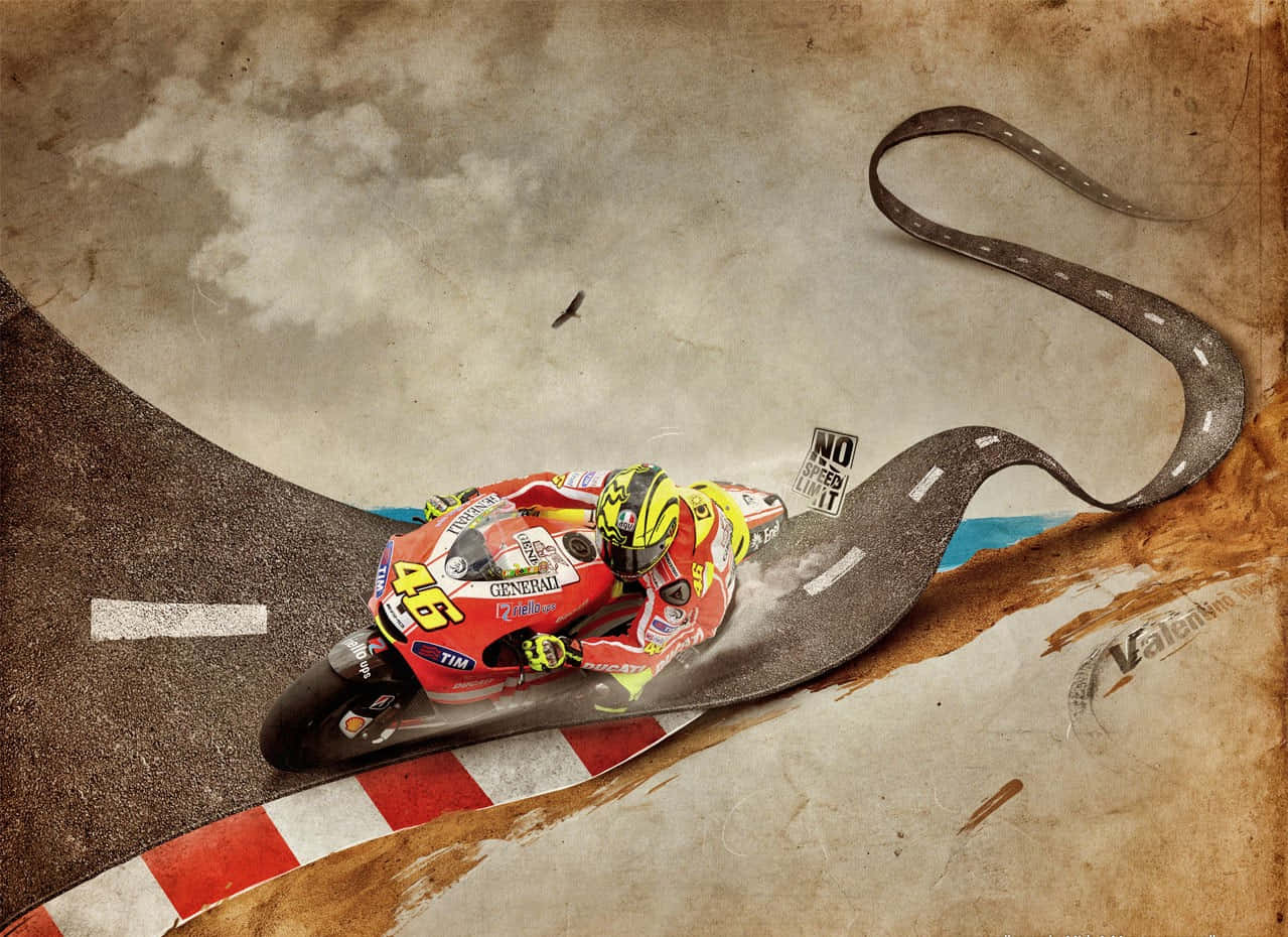 VR46 Stylized Racing Poster Wallpaper