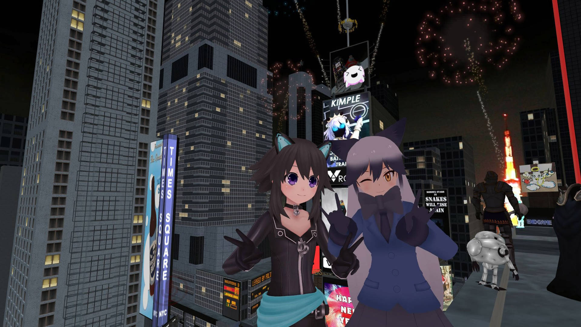 Vrchat New Year Fireworks Wallpaper