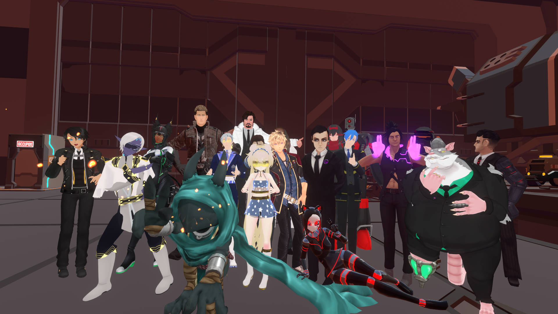 Vrchat Uppercity Callous Row Characters Wallpaper