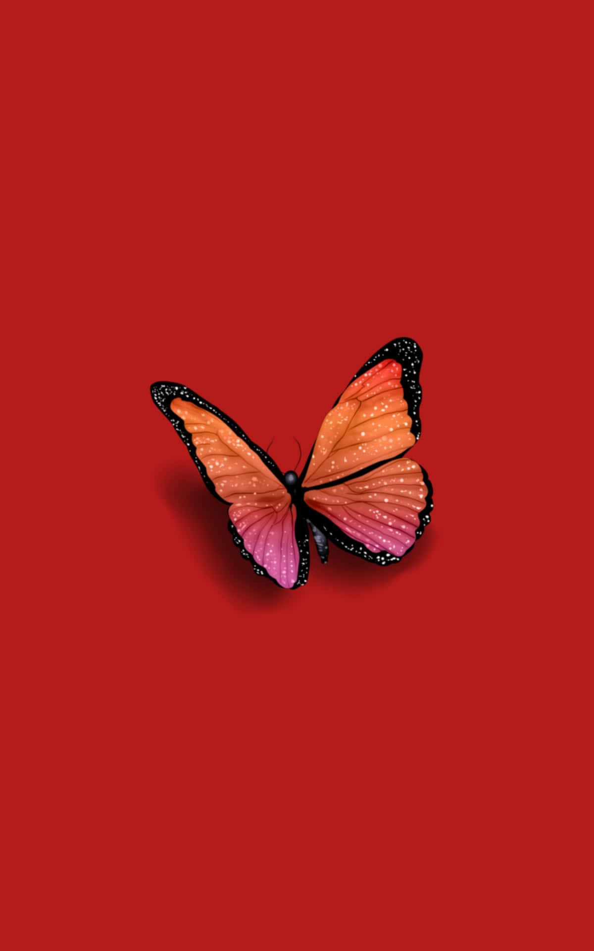 VSCO Butterfly I Rød Aestetisk Tapet Wallpaper