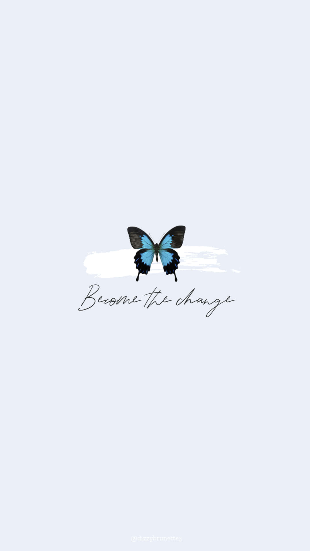 VSCO Butterfly With Become The Change Quote Wallpaper