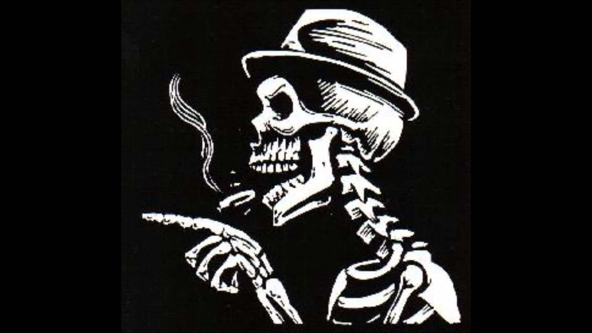 Vulgar Skeleton Smoking [wallpaper] Wallpaper